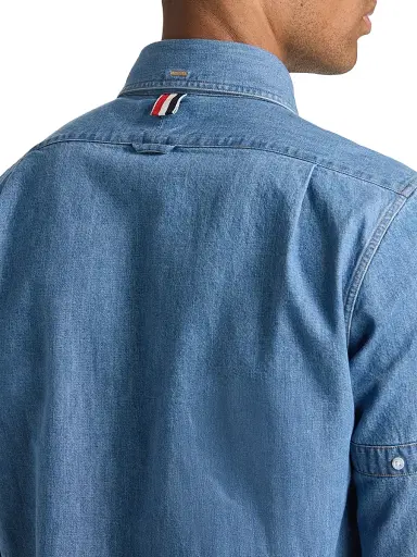 Thom Browne Men's Button-Down Cotton Denim Shirt - Light Blue - Size XXL | Thumbnail 6 Thom Browne Men's Button-Down Cotton Denim Shirt - Light Blue - Size XXL | Thumbnail 6