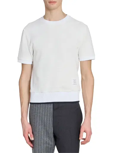 Thom Browne Men's Lightweight Waffle-Knit Cotton T-Shirt - White - Size XXL | Thumbnail 3 Thom Browne Men's Lightweight Waffle-Knit Cotton T-Shirt - White - Size XXL | Thumbnail 3