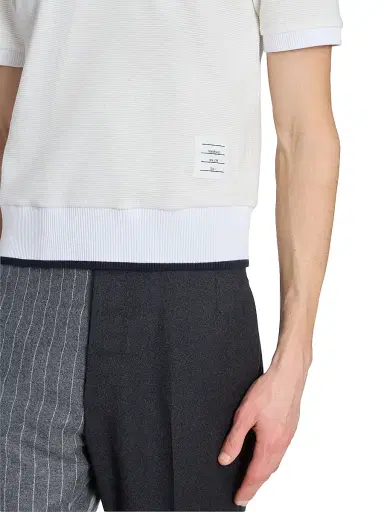 Thom Browne Men's Lightweight Waffle-Knit Cotton T-Shirt - White - Size XXL | Thumbnail 6 Thom Browne Men's Lightweight Waffle-Knit Cotton T-Shirt - White - Size XXL | Thumbnail 6