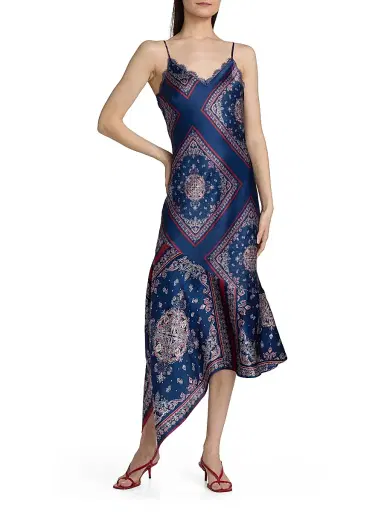 Cami NYC Women's Becky Printed Lace-Trimmed Silk Midi-Dress - Mariners Bandana | Thumbnail 3 Cami NYC Women's Becky Printed Lace-Trimmed Silk Midi-Dress - Mariners Bandana | Thumbnail 3