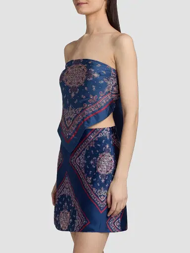 Cami NYC Women's Juli Printed Strapless Silk Camisole - Mariners Bandana | Thumbnail 4 Cami NYC Women's Juli Printed Strapless Silk Camisole - Mariners Bandana | Thumbnail 4