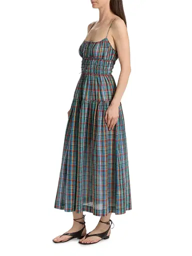 DÔEN Women's Brielle Plaid Cotton Midi-Dress | Thumbnail 4 DÔEN Women's Brielle Plaid Cotton Midi-Dress | Thumbnail 4