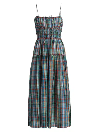 DÔEN Women's Brielle Plaid Cotton Midi-Dress | Thumbnail 1 DÔEN Women's Brielle Plaid Cotton Midi-Dress | Thumbnail 1