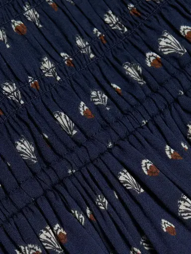 DÔEN Women's Quinn Shell Print Cotton Midi-Dress - Bleu Foulard De La Mer | Thumbnail 7 DÔEN Women's Quinn Shell Print Cotton Midi-Dress - Bleu Foulard De La Mer | Thumbnail 7