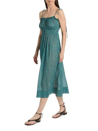 DÔEN Women's Rhoda Paisley Cotton Midi-Dress | Thumbnail 2 DÔEN Women's Rhoda Paisley Cotton Midi-Dress | Thumbnail 2