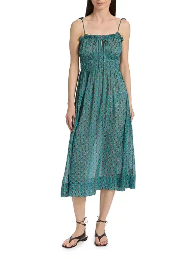 DÔEN Women's Rhoda Paisley Cotton Midi-Dress | Thumbnail 3 DÔEN Women's Rhoda Paisley Cotton Midi-Dress | Thumbnail 3