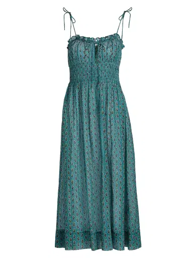 DÔEN Women's Rhoda Paisley Cotton Midi-Dress | Thumbnail 1 DÔEN Women's Rhoda Paisley Cotton Midi-Dress | Thumbnail 1
