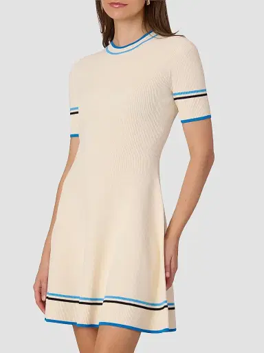 Shoshanna Women's Kate Striped Knitted Mini Dress | Thumbnail 4 Shoshanna Women's Kate Striped Knitted Mini Dress | Thumbnail 4
