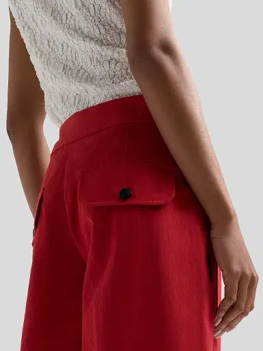 Proenza Schouler White Label Women's Talla Cotton-Blend Wide-Leg Pants - Brick | Thumbnail 5 Proenza Schouler White Label Women's Talla Cotton-Blend Wide-Leg Pants - Brick | Thumbnail 5