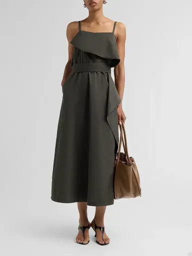 Proenza Schouler White Label Women's Reign Cotton-Blend Midi Dress - Willow | Thumbnail 2 Proenza Schouler White Label Women's Reign Cotton-Blend Midi Dress - Willow | Thumbnail 2
