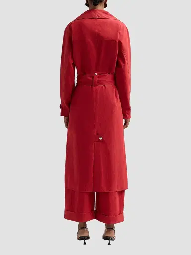 Proenza Schouler White Label Women's Corey Cotton-Blend Trench Coat - Brick - Size Large | Thumbnail 3 Proenza Schouler White Label Women's Corey Cotton-Blend Trench Coat - Brick - Size Large | Thumbnail 3