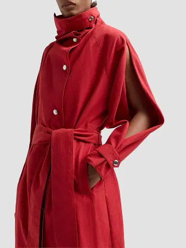 Proenza Schouler White Label Women's Corey Cotton-Blend Trench Coat - Brick - Size Large | Thumbnail 5 Proenza Schouler White Label Women's Corey Cotton-Blend Trench Coat - Brick - Size Large | Thumbnail 5