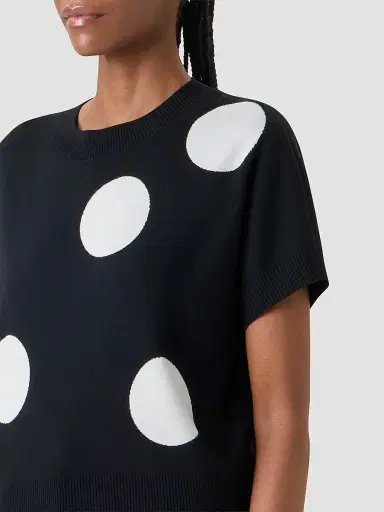 Akris punto Women's Polka Dot Virgin Wool Intarsia Knit Sweater | Thumbnail 5 Akris punto Women's Polka Dot Virgin Wool Intarsia Knit Sweater | Thumbnail 5