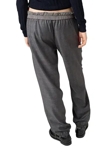 Miu Miu Women's Prince of Wales Checked Joggers - Grey | Thumbnail 3 Miu Miu Women's Prince of Wales Checked Joggers - Grey | Thumbnail 3
