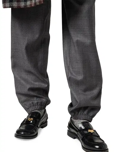 Miu Miu Women's Prince of Wales Checked Joggers - Grey | Thumbnail 6 Miu Miu Women's Prince of Wales Checked Joggers - Grey | Thumbnail 6