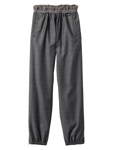 Miu Miu Women's Prince of Wales Checked Joggers - Grey | Thumbnail 1 Miu Miu Women's Prince of Wales Checked Joggers - Grey | Thumbnail 1