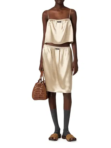 Miu Miu Women's Satin Skirt | Thumbnail 2 Miu Miu Women's Satin Skirt | Thumbnail 2