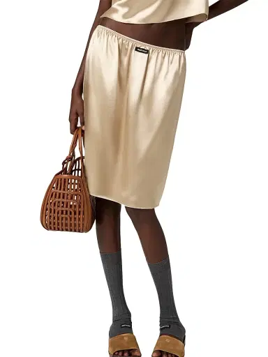 Miu Miu Women's Satin Skirt | Thumbnail 4 Miu Miu Women's Satin Skirt | Thumbnail 4