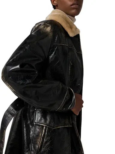 Miu Miu Women's Calf Leather Caban Jacket | Thumbnail 5 Miu Miu Women's Calf Leather Caban Jacket | Thumbnail 5