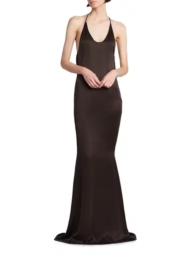 TOM FORD Women's Silk Bias-Cut Maxi Dress - Espresso | Thumbnail 2 TOM FORD Women's Silk Bias-Cut Maxi Dress - Espresso | Thumbnail 2