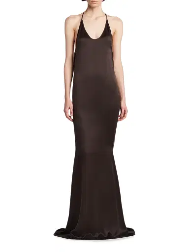 TOM FORD Women's Silk Bias-Cut Maxi Dress - Espresso | Thumbnail 3 TOM FORD Women's Silk Bias-Cut Maxi Dress - Espresso | Thumbnail 3