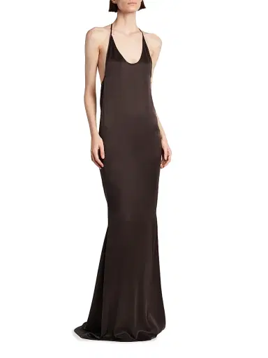 TOM FORD Women's Silk Bias-Cut Maxi Dress - Espresso | Thumbnail 4 TOM FORD Women's Silk Bias-Cut Maxi Dress - Espresso | Thumbnail 4