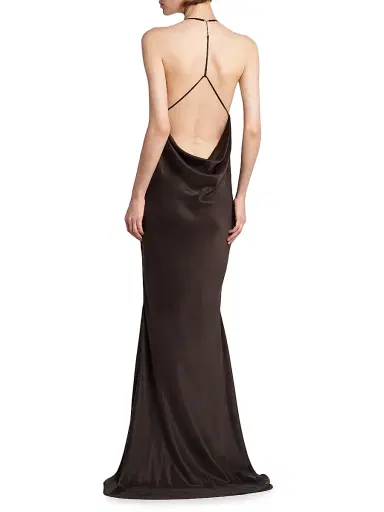 TOM FORD Women's Silk Bias-Cut Maxi Dress - Espresso | Thumbnail 5 TOM FORD Women's Silk Bias-Cut Maxi Dress - Espresso | Thumbnail 5