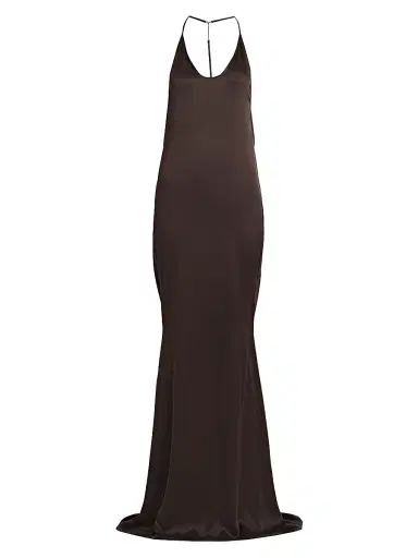 TOM FORD Women's Silk Bias-Cut Maxi Dress - Espresso | Thumbnail 1 TOM FORD Women's Silk Bias-Cut Maxi Dress - Espresso | Thumbnail 1