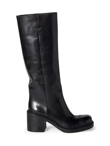 Miu Miu Women's Leather Boots - Black | Thumbnail 1 Miu Miu Women's Leather Boots - Black | Thumbnail 1