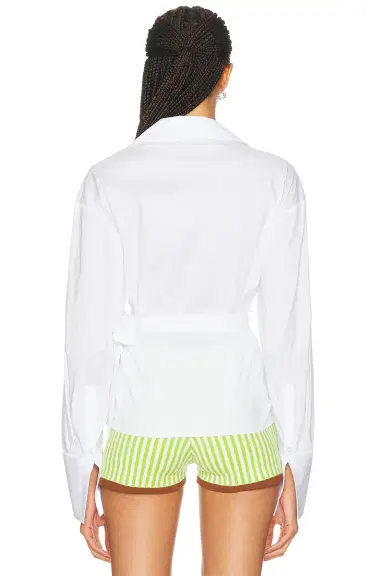 SIMONMILLER Anya Poplin Wrap Top | Thumbnail 3 SIMONMILLER Anya Poplin Wrap Top | Thumbnail 3