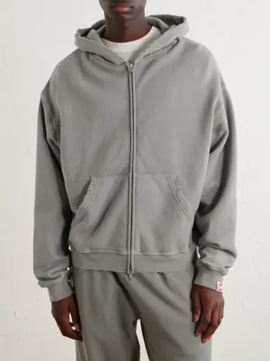 Cherry Los Angeles Distressed Cotton-Fleece Zip-Up Hoodies - Men | Thumbnail 3 Cherry Los Angeles Distressed Cotton-Fleece Zip-Up Hoodies - Men | Thumbnail 3