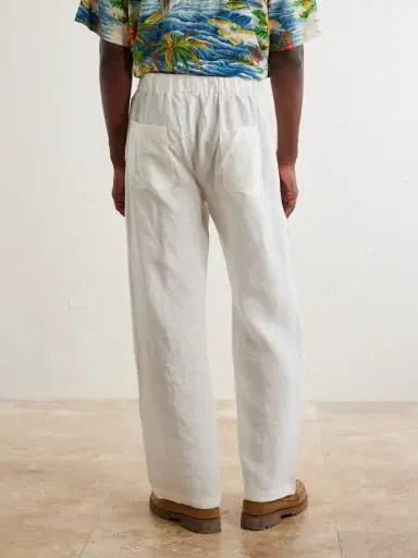 Cherry Los Angeles Straight-Leg Linen Trousers - Men | Thumbnail 4 Cherry Los Angeles Straight-Leg Linen Trousers - Men | Thumbnail 4
