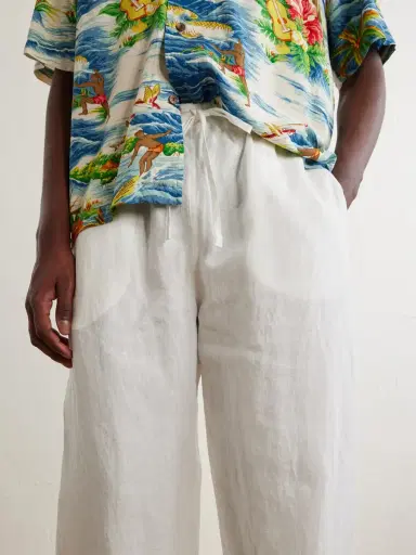 Cherry Los Angeles Straight-Leg Linen Trousers - Men | Thumbnail 5 Cherry Los Angeles Straight-Leg Linen Trousers - Men | Thumbnail 5