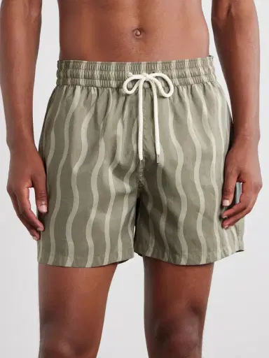 Frescobol Carioca Rio Linen Blend Cabana Wave -Print Swim Short - Men | Thumbnail 2 Frescobol Carioca Rio Linen Blend Cabana Wave -Print Swim Short - Men | Thumbnail 2