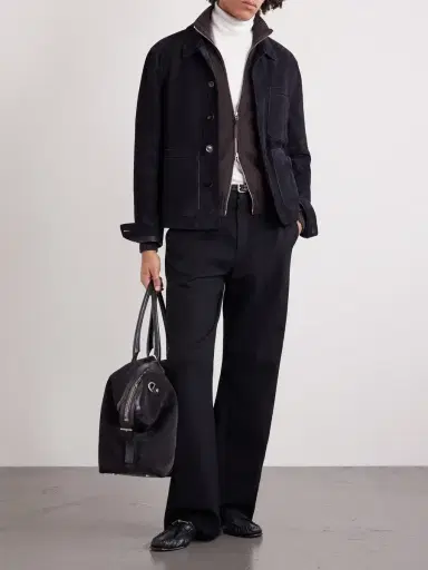 Tom Ford Leather-Trimmed Merino Wool Cardigan - Men | Thumbnail 2 Tom Ford Leather-Trimmed Merino Wool Cardigan - Men | Thumbnail 2