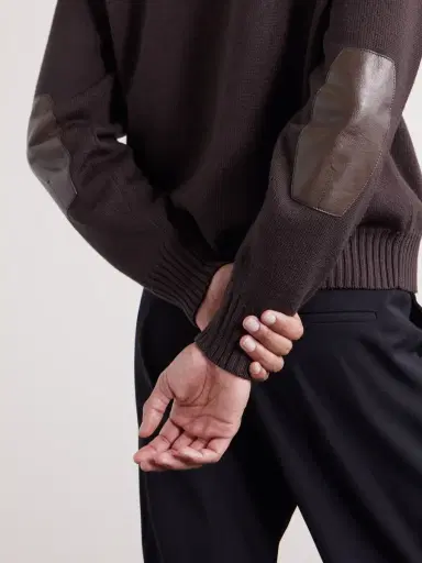 Tom Ford Leather-Trimmed Merino Wool Cardigan - Men | Thumbnail 6 Tom Ford Leather-Trimmed Merino Wool Cardigan - Men | Thumbnail 6
