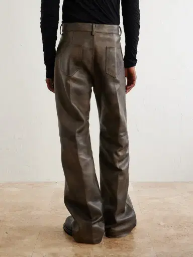 Rick Owens Geth Wide-Leg Leather Trousers - Men | Thumbnail 4 Rick Owens Geth Wide-Leg Leather Trousers - Men | Thumbnail 4