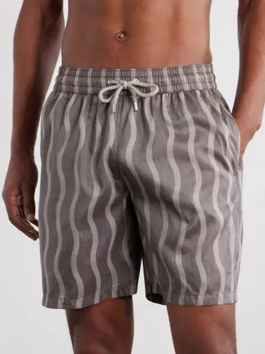 Frescobol Carioca Rio Linen Blend Cabana Wave -Print Swim Short - Men | Thumbnail 2 Frescobol Carioca Rio Linen Blend Cabana Wave -Print Swim Short - Men | Thumbnail 2