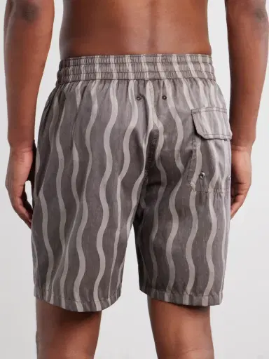 Frescobol Carioca Rio Linen Blend Cabana Wave -Print Swim Short - Men | Thumbnail 3 Frescobol Carioca Rio Linen Blend Cabana Wave -Print Swim Short - Men | Thumbnail 3