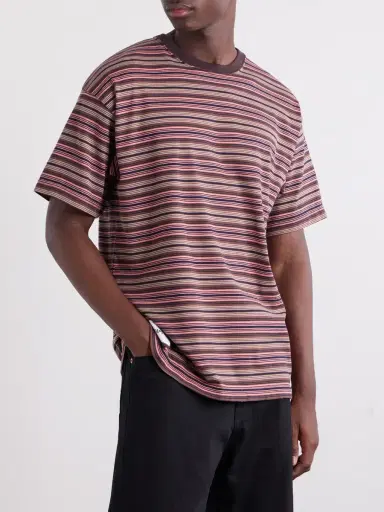 WTAPS Logo-Appliquéd Striped Cotton-Jersey T-Shirt - Men | Thumbnail 3 WTAPS Logo-Appliquéd Striped Cotton-Jersey T-Shirt - Men | Thumbnail 3