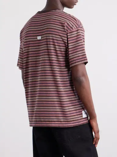 WTAPS Logo-Appliquéd Striped Cotton-Jersey T-Shirt - Men | Thumbnail 4 WTAPS Logo-Appliquéd Striped Cotton-Jersey T-Shirt - Men | Thumbnail 4