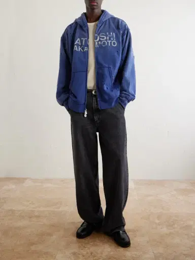 Satoshi Nakamoto Luke Logo-Printed Cotton-Fleece Zip-Up Hoodie - Men | Thumbnail 2 Satoshi Nakamoto Luke Logo-Printed Cotton-Fleece Zip-Up Hoodie - Men | Thumbnail 2