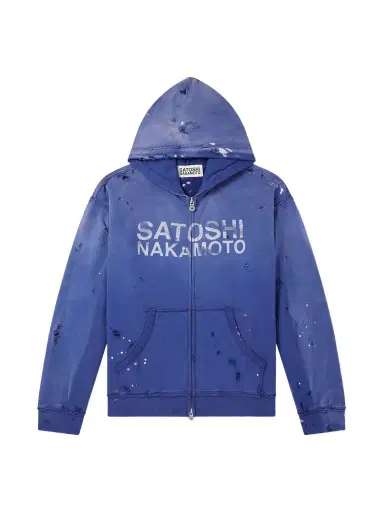 Satoshi Nakamoto Luke Logo-Printed Cotton-Fleece Zip-Up Hoodie - Men | Thumbnail 1 Satoshi Nakamoto Luke Logo-Printed Cotton-Fleece Zip-Up Hoodie - Men | Thumbnail 1