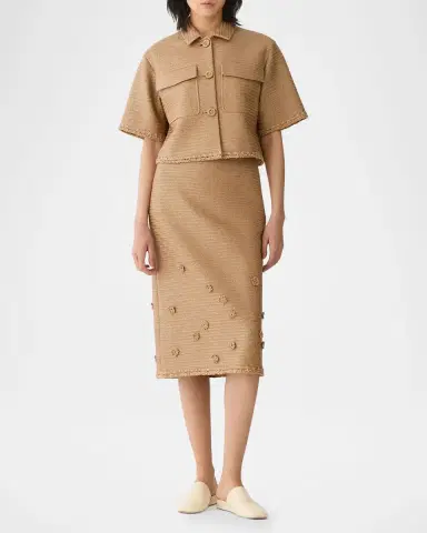 Lafayette 148 New York Raffia-Effect Boxy Cropped Jacket | Thumbnail 2 Lafayette 148 New York Raffia-Effect Boxy Cropped Jacket | Thumbnail 2