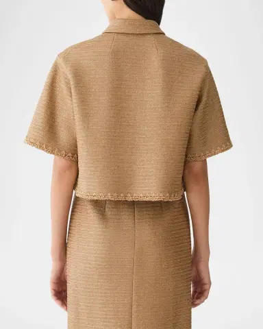 Lafayette 148 New York Raffia-Effect Boxy Cropped Jacket | Thumbnail 3 Lafayette 148 New York Raffia-Effect Boxy Cropped Jacket | Thumbnail 3