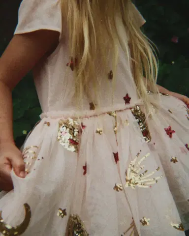 Konges Slojd Girl's Odette Sequined Tulle Dress, Size 18M-10 | Thumbnail 7 Konges Slojd Girl's Odette Sequined Tulle Dress, Size 18M-10 | Thumbnail 7