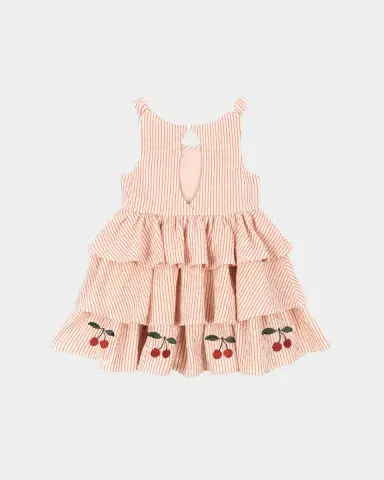 Konges Slojd Girl's Ellie Tiered Seersucker Dress, Size 18M-10 | Thumbnail 2 Konges Slojd Girl's Ellie Tiered Seersucker Dress, Size 18M-10 | Thumbnail 2
