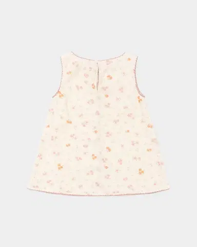 Konges Slojd Girl's Elin Sleeveless Floral Picot-Trim Dress, Size 18M-10 | Thumbnail 2 Konges Slojd Girl's Elin Sleeveless Floral Picot-Trim Dress, Size 18M-10 | Thumbnail 2