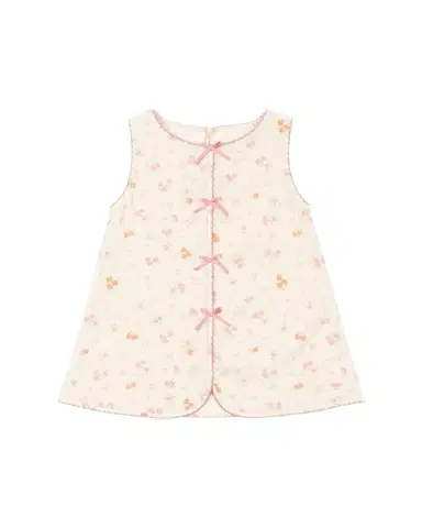 Konges Slojd Girl's Elin Sleeveless Floral Picot-Trim Dress, Size 18M-10 | Thumbnail 1 Konges Slojd Girl's Elin Sleeveless Floral Picot-Trim Dress, Size 18M-10 | Thumbnail 1