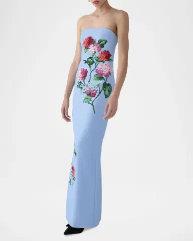 Carolina Herrera Strapless Floral-Print Column Gown | Thumbnail 4 Carolina Herrera Strapless Floral-Print Column Gown | Thumbnail 4